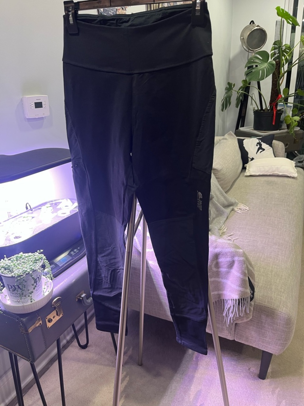 Mountain Hardwear Black and Grey dual tone hiking leggings with Logo